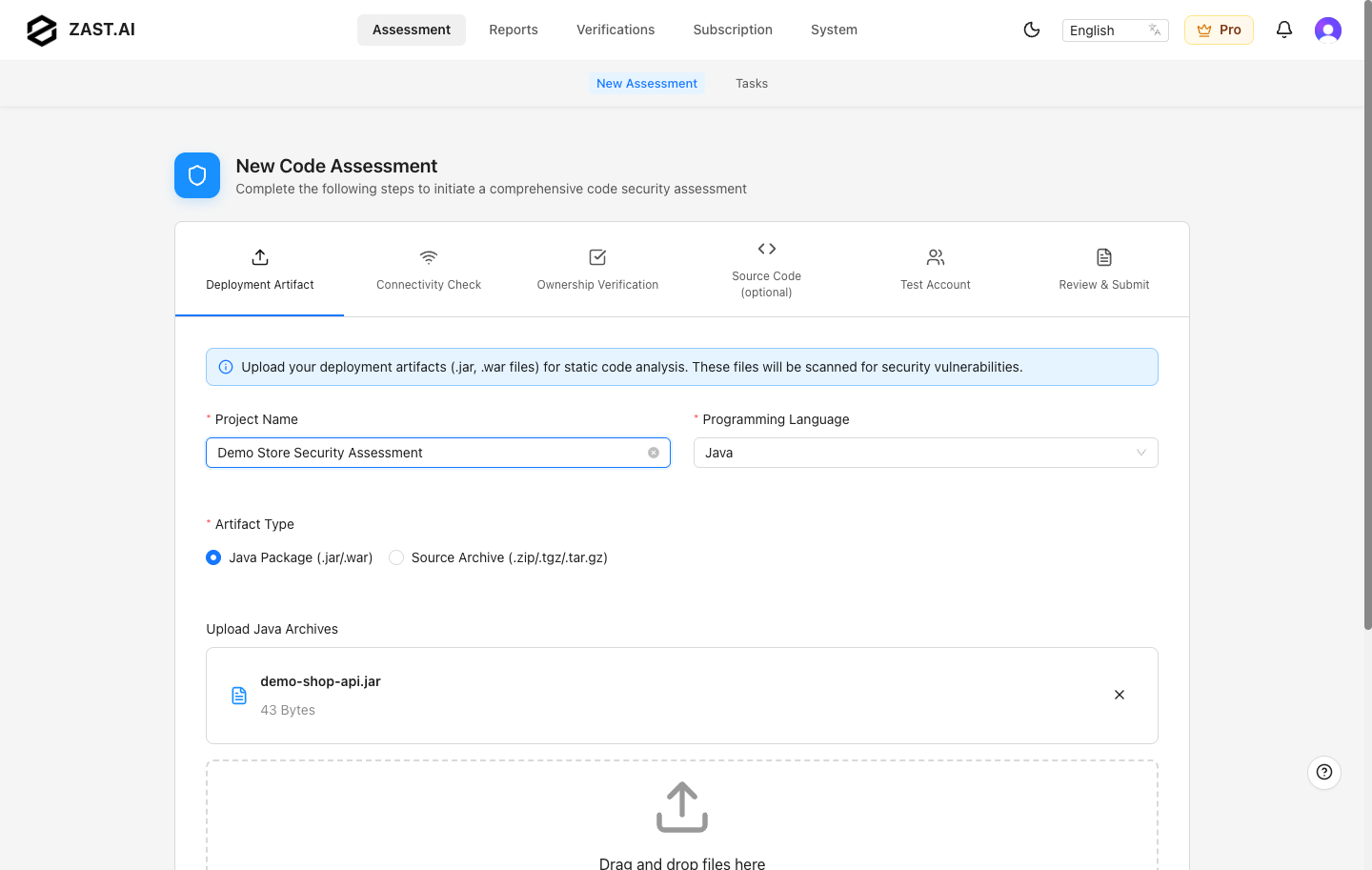 Deployment artifact step