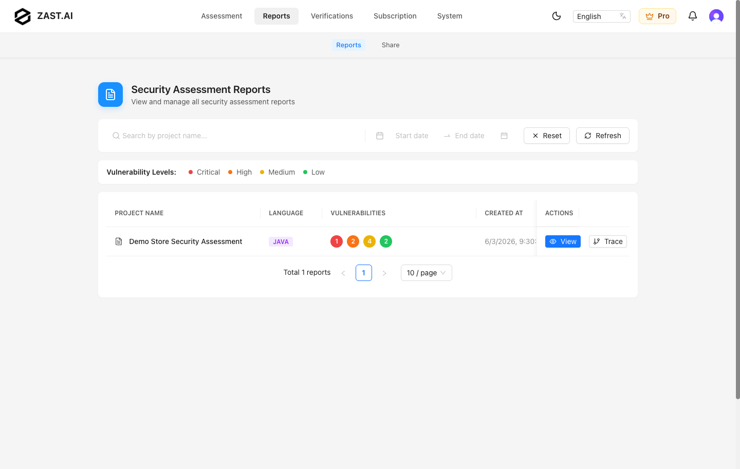 Report list